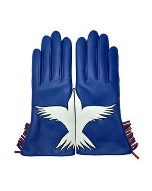 Agnelle Freedom Lambskin Glove Lined - Blue