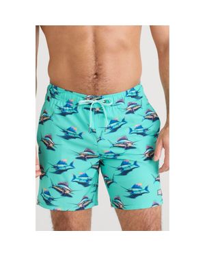 Saxx Underwear Co. Oh Buoy 2-In-1 Volley 7-Inch Swim Trunks - Blue