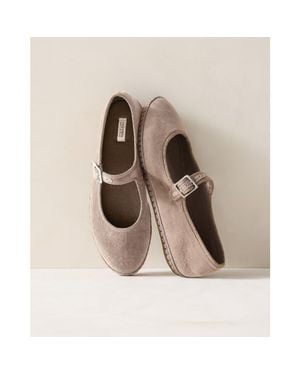 Haven Well Within Velvet Mary Jane Ballet Flats - Brown