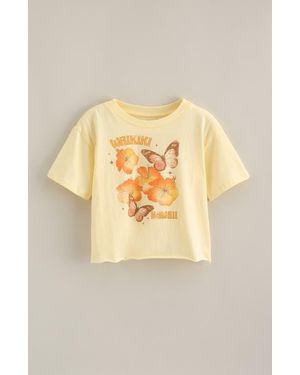 Treasure & Bond Kids' Crop Cotton Graphic T-Shirt - Natural