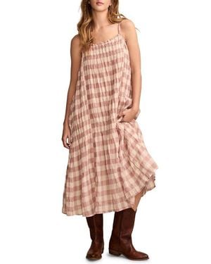 Lucky Brand Smocked Sleeveless Midi Dress - Pink