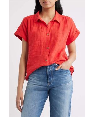 Beach Lunch Lounge Devin Gauze Shirt - Red
