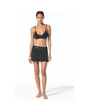 MICHAEL Michael Kors Oval Link Crepe Solids Coverup Skirt Swim - Black