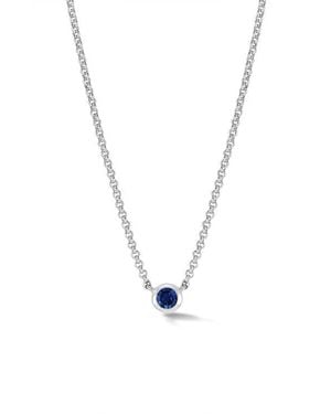 Dower & Hall Sapphire Round Dewdrop Pendant - Blue