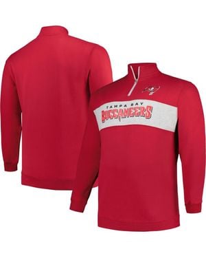 Profile Tampa Bay Buccaneers Big & Tall Fleece Quarter-Zip Jacket - Red