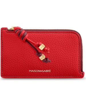 Maison De Sabre Leather Zip Card Holder - Red