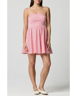 Florence By Mills Fit & Flare Smocked Minidress - Pink