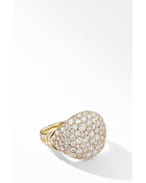 David Yurman Chevron 18K & Pavé Pinky Ring - White