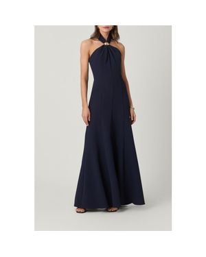 Shoshanna Midnight Stretch Crepe Scottie Dress - Blue