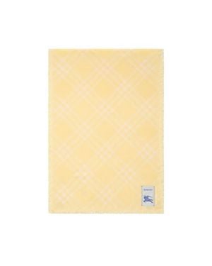 Burberry Wide Check Wool Silk Scarf - Yellow