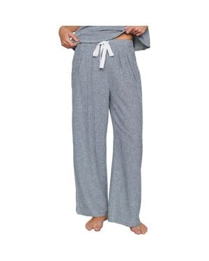 Eberjey Linen Blend Drawstring Lounge Pants - Gray