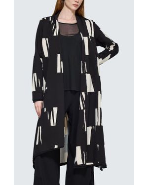 Luukaa Aqualina Printed Jersey Duster - Black