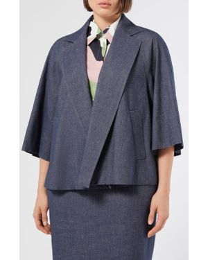 Marina Rinaldi Fiacre Notch Lapel Blazer - Blue