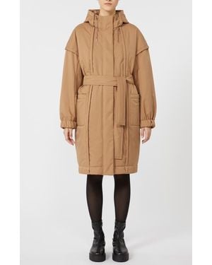 MM by Max Mara Fez Hooded Coat - Natural