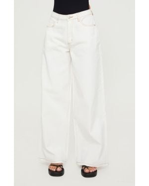Princess Polly Naylor Mid Rise Wide Leg Jeans - White