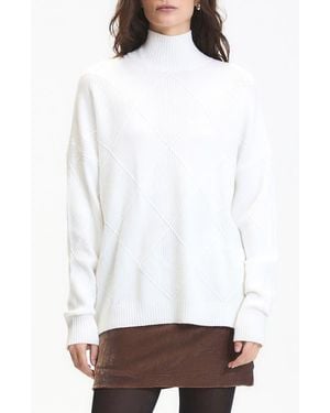 DELUC Asher Textured Mock Neck Sweater - White