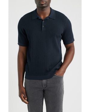 Rag & Bone Harvey Rib Polo Sweater - Blue
