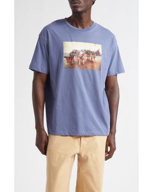 Sky High Farm Gender Inclusive Pigs Farm Regenerative Cotton Graphic T-Shirt - Blue