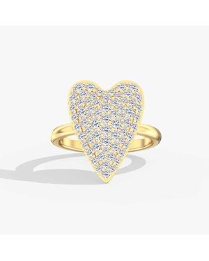 Everlee Domed Pavé Heart Lab Diamond Ring - White