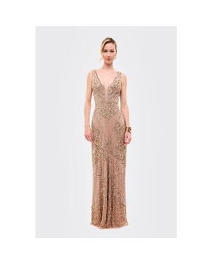 Beauut Embellished Sequins Abstract Dress - White