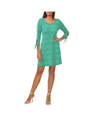 Chaus Floral Print Swing Dress - Green