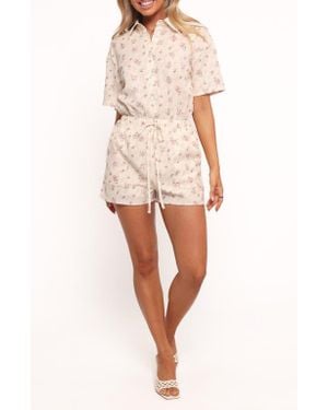 Petal & Pup Calypso Short Sleeve Romper - Natural