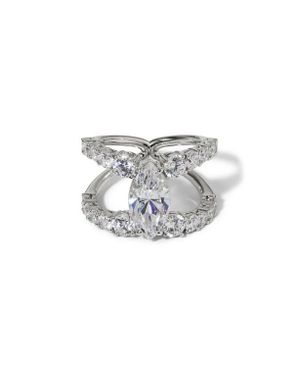 Nadri Everleigh Cubic Zirconia Open Ring - Gray