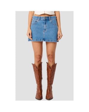 A.Brand Jody A-Line Denim Skirt - Blue