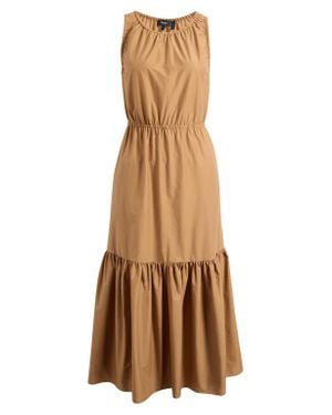 Theory Sleeveless Tiered Cotton Blend Dress - Natural