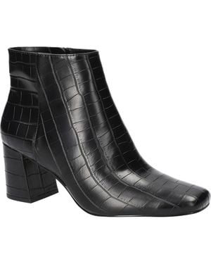 Bella Vita Wilma Croc Embossed Bootie - Black