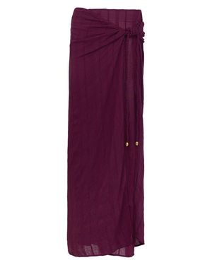 ViX Kara Side Tie Cover-Up Midi Skirt - Purple