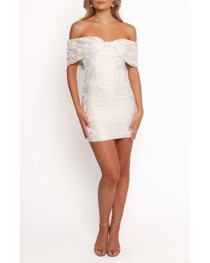 Petal & Pup Kaeli Floral Jacquard Minidress - White