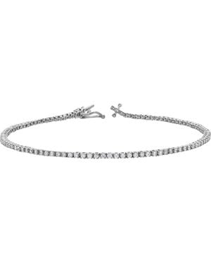 LuvMyJewelry Enora 1 Ct 14K Diamond Tennis Bracelet - Metallic
