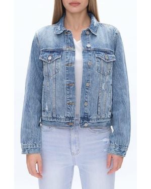 Bayeas Distressed Denim Jacket - Blue
