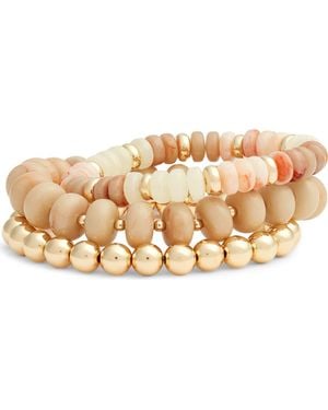 Nordstrom 3-Pack Beaded Bracelets - Metallic