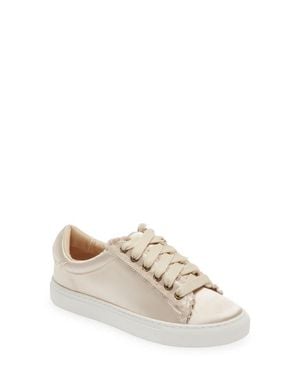 Chocolat Blu Satin Sneaker - White