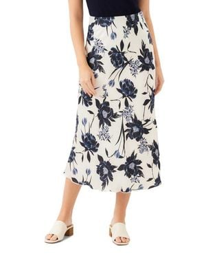 Karen Kane Floral Bias Cut Satin Midi Skirt - Multicolor