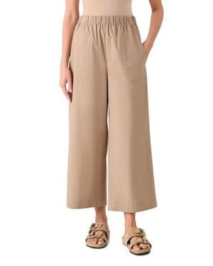 Akris Punto Frey Wide Leg Crop Tech Pants - Natural