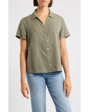 Cloth & Stone Flowy Button-Up Shirt - Green
