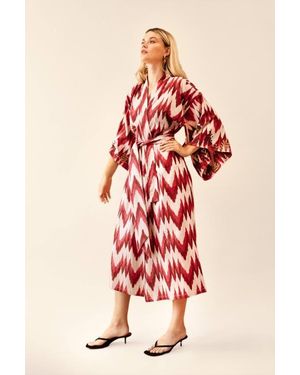 Guadalupe Anisa Ikat Kimono - Red