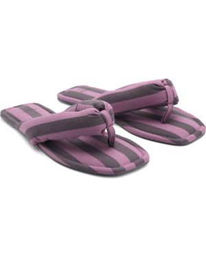 Mango Stripe Puffer Flip Flop - Purple