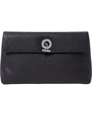 Veronica Beard Anchor Leather Clutch - Black