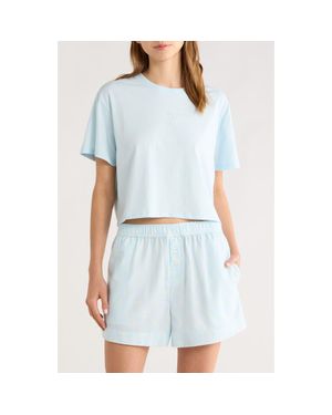 Open Edit Boxy Crop Sleep T-Shirt - Blue