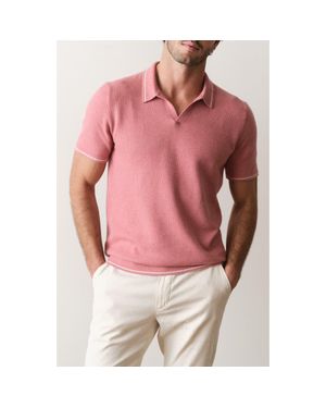 Marine Layer Liam Cotton Blend Sweater Polo - Pink