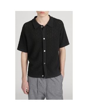 FRAME Open Stitch Cardigan - Black
