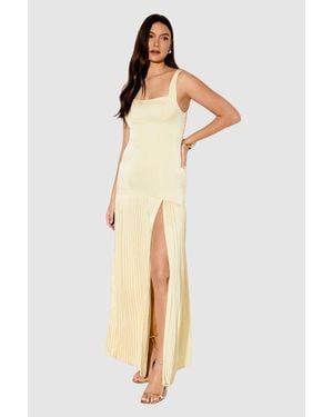 MissPap Premium Pleated Skirt Bridesmaid Dress - Natural