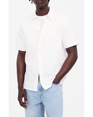 Madewell Short Sleeve Linen & Cotton Button-Up Shirt - White