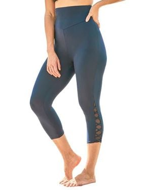 Swim 365 High Waisted Swim Capri With Lattice Detail - Blue
