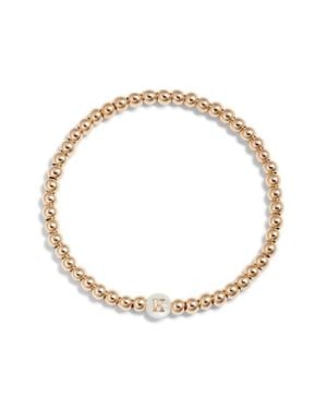 Nashelle Mother Of Pearl Initial Beaded Bracelet - White
