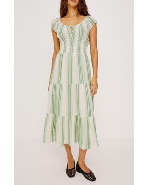 Rails Daria Stripe Smocked Waist Midi Dress - Multicolor